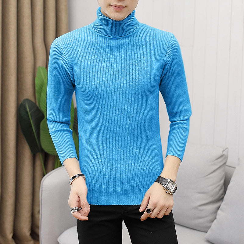 Men's Solid Color Turtleneck Sweater Slim Fit Sweater