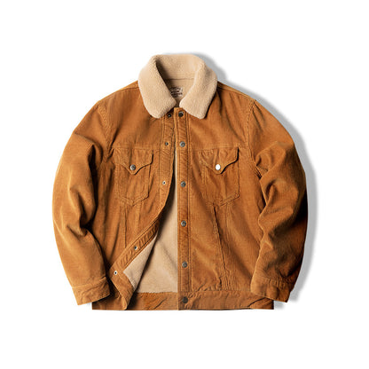 American Retro Corduroy Polo Collar Jacket Heavy Weight