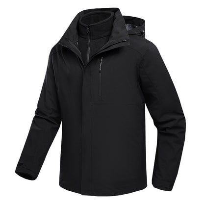 Three-in-one Waterproof Fleece-lined Thick Jacket