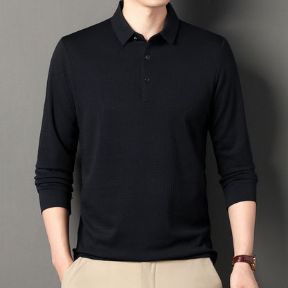 Jacquard Long-sleeved T-shirt Autumn New Young And Middle-aged Men