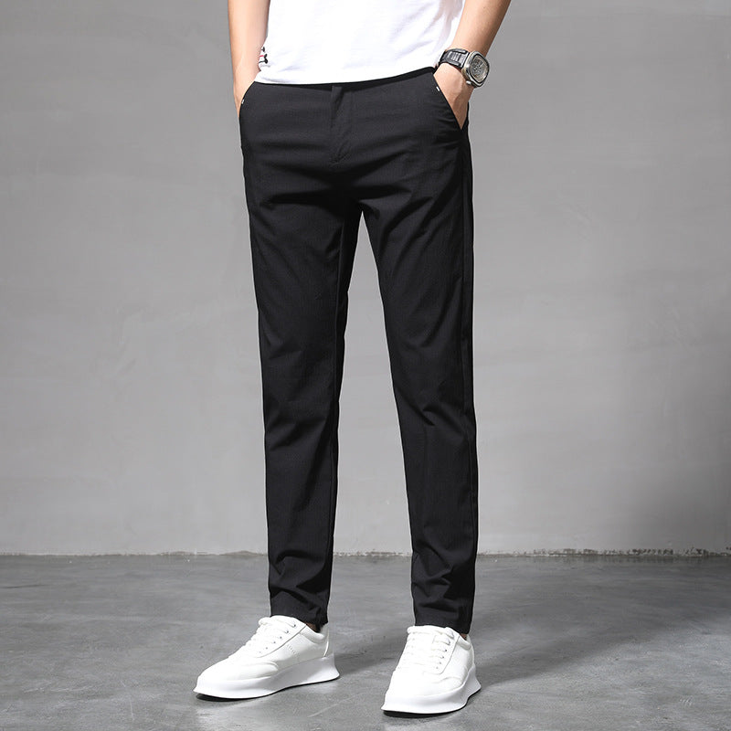 Summer Thin Slim Straight Pants Men's Korean Style