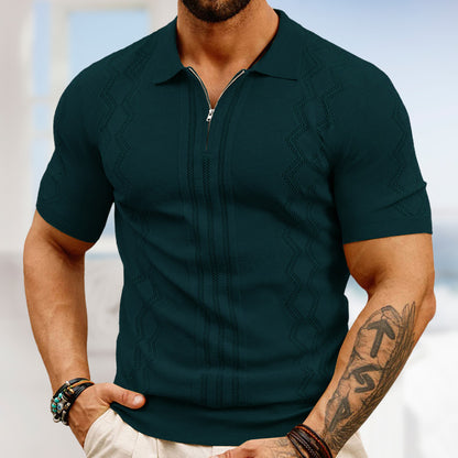 Men's Business Casual Knitted Polo Shirt