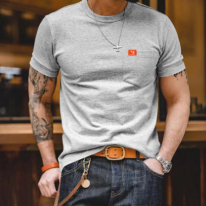 Plus Size Solid Color T-shirt Trendy Casual Short Sleeve Men