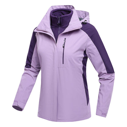 Three-in-one Waterproof Fleece-lined Thick Jacket