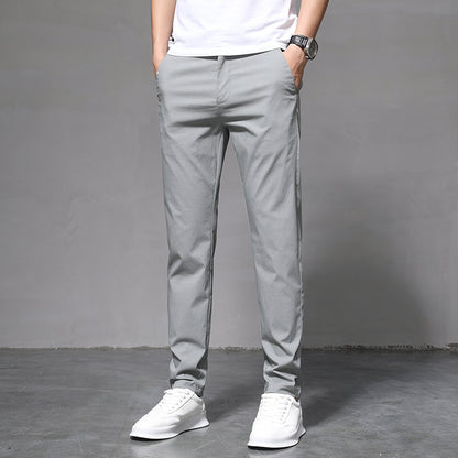 Summer Thin Slim Straight Pants Men's Korean Style