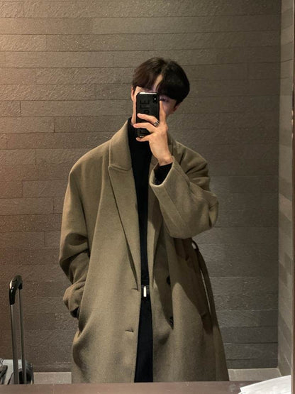 Autumn And Winter Woolen Coat Men's Thickened