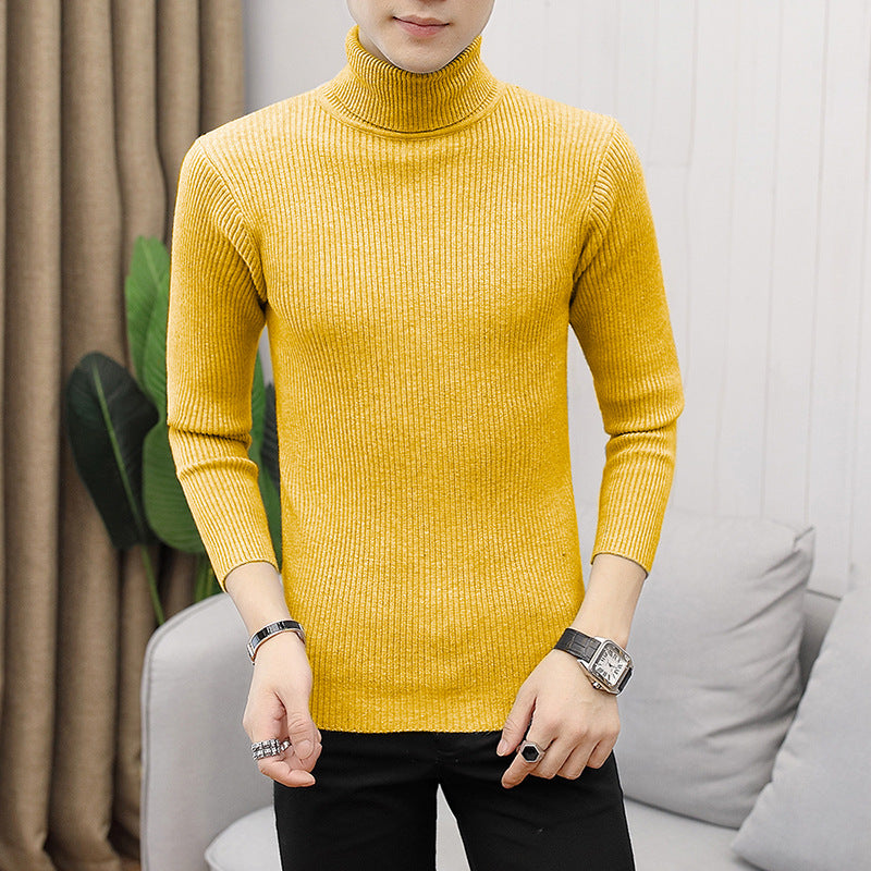 Men's Solid Color Turtleneck Sweater Slim Fit Sweater