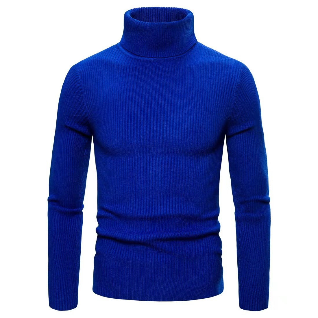 Men's Solid Color Turtleneck Sweater Slim Fit Sweater