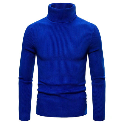 Men's Solid Color Turtleneck Sweater Slim Fit Sweater