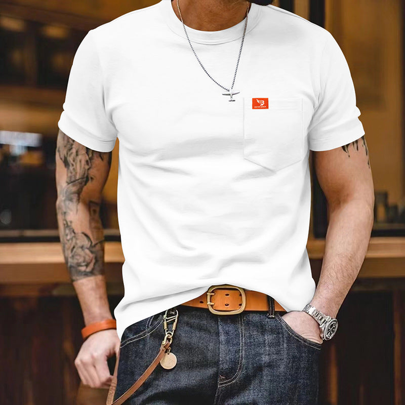 Plus Size Solid Color T-shirt Trendy Casual Short Sleeve Men