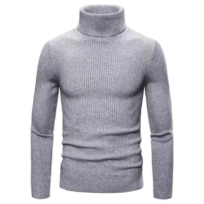 Men's Solid Color Turtleneck Sweater Slim Fit Sweater