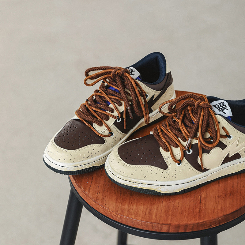 Vintage Skateboard Shoes Men's Winter Japanese Low Top