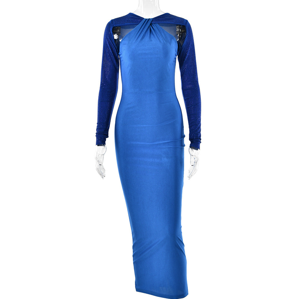 Women's Fashion Tight Long Sleeve Stitching Dress