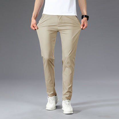 Summer Thin Slim Straight Pants Men's Korean Style