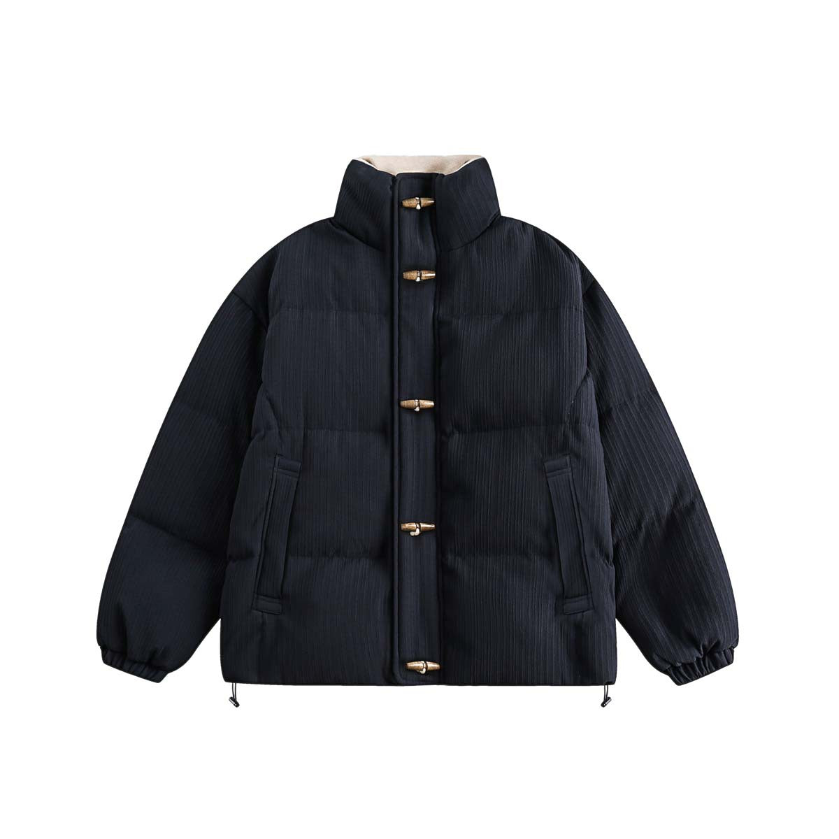 Basic Horn Button Of Trend Down Jacket