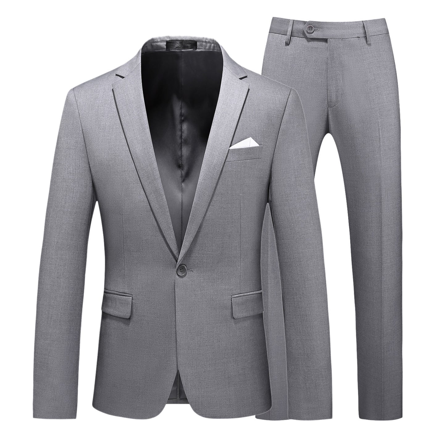 Multi-Color Two-piece Suit Men's Solid Color Slim Fit