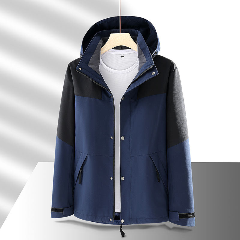 Shell Jacket Thin Removable Hooded Windproof Waterproof Jacket