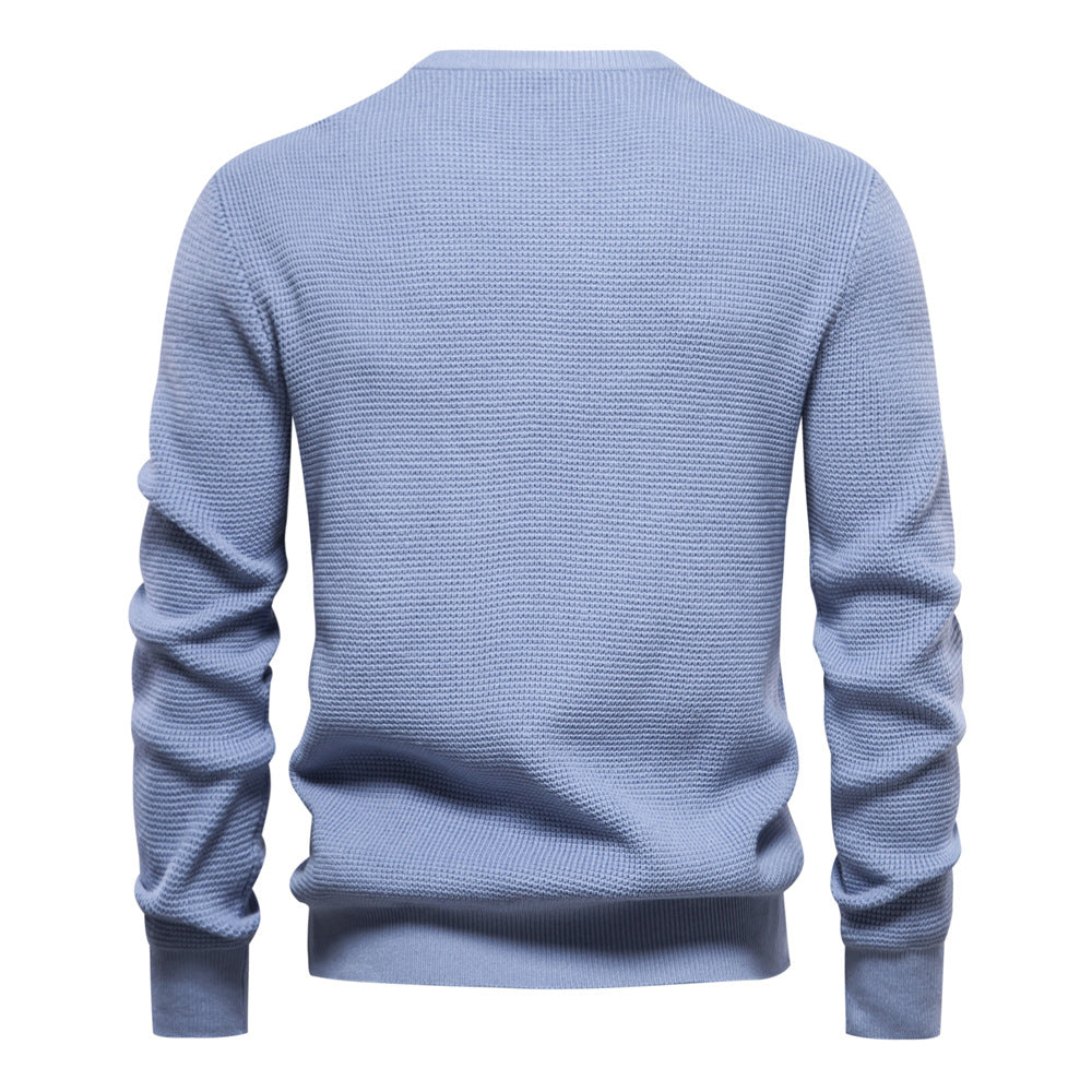 Striped Stitching Long Sleeve Men's Knitwear