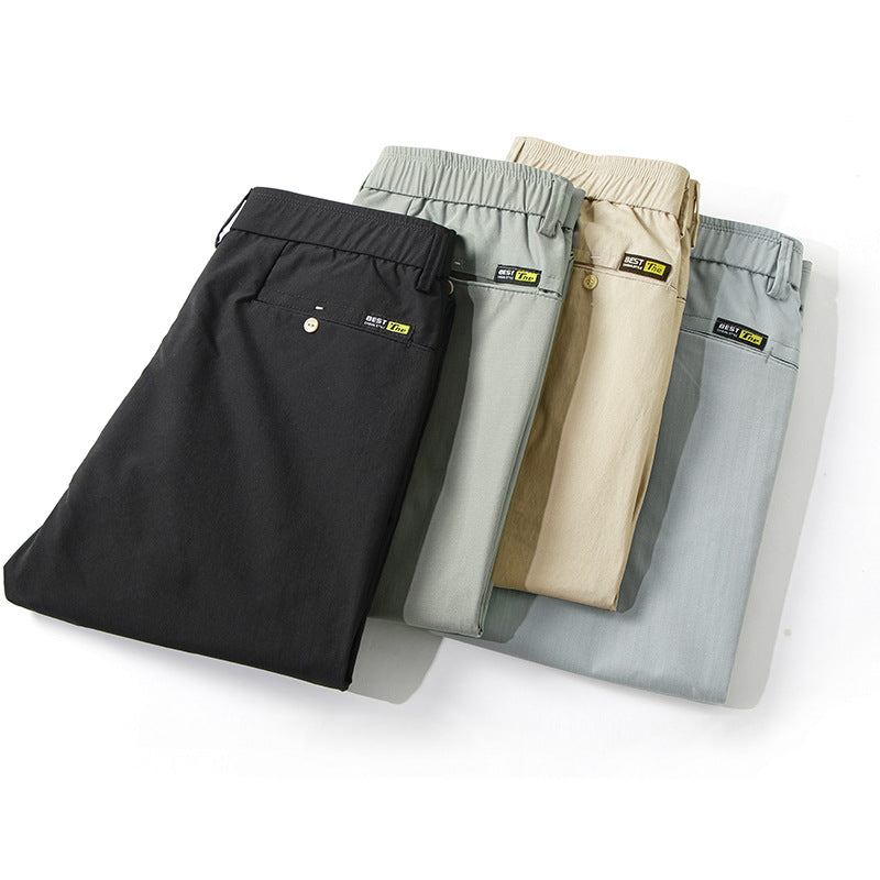 Summer Thin Slim Straight Pants Men's Korean Style