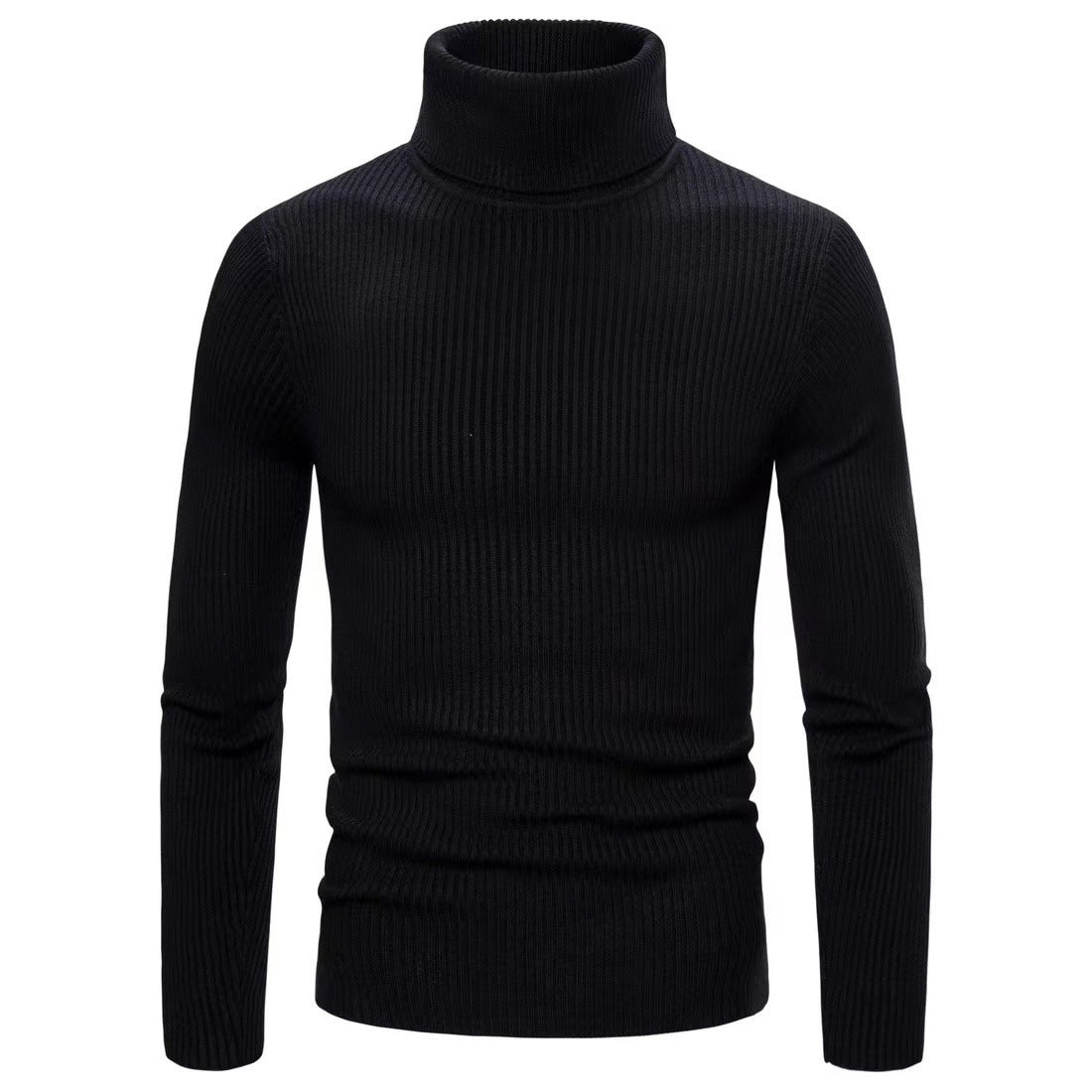 Men's Solid Color Turtleneck Sweater Slim Fit Sweater