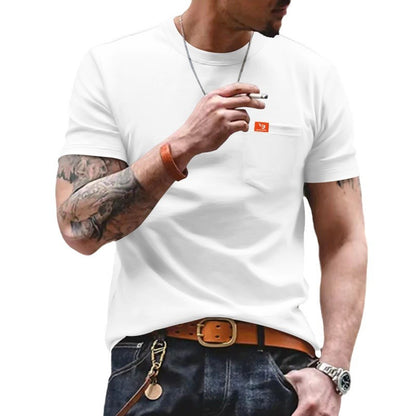 Plus Size Solid Color T-shirt Trendy Casual Short Sleeve Men