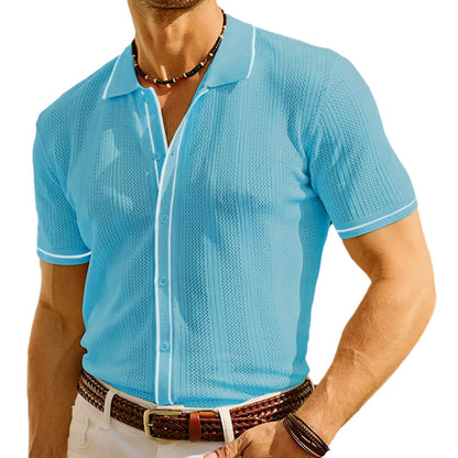 Men's Summer Tencel Knitwear Casual Short Sleeve