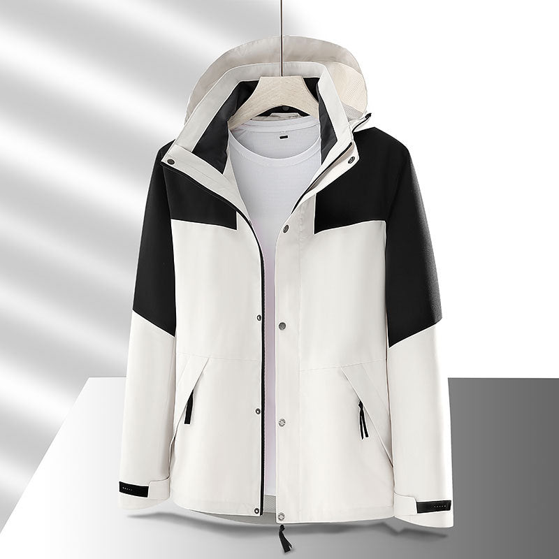 Shell Jacket Thin Removable Hooded Windproof Waterproof Jacket