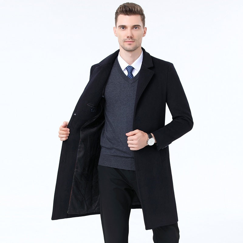 Men's Wool Woolen Coat With Leisure Suit Collar