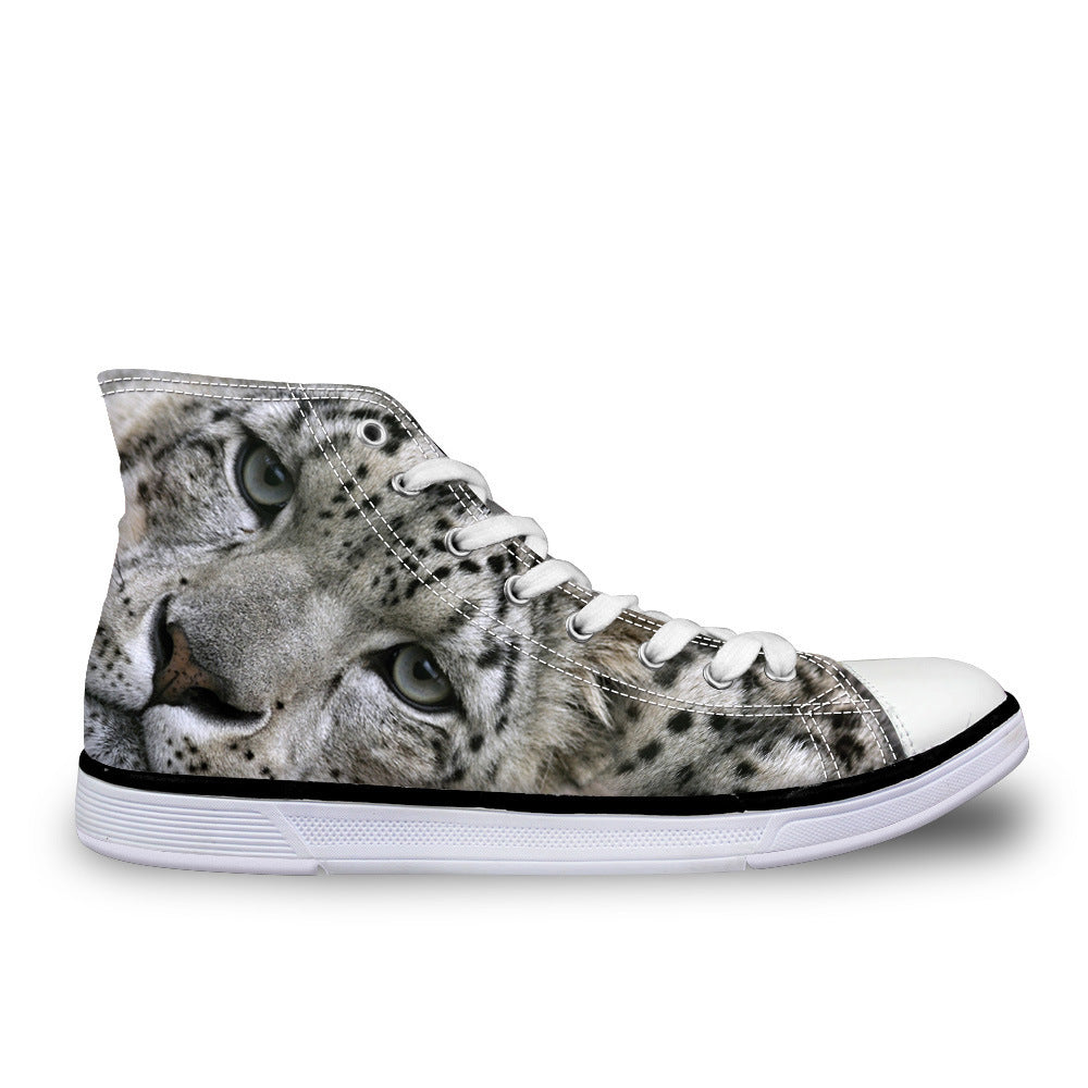 African Animal Casual High-Top Canvas Shoes