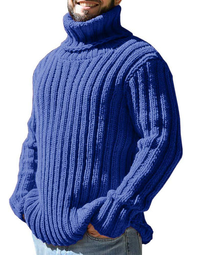 Turtleneck Solid Color Slim Fit Knit Sweater