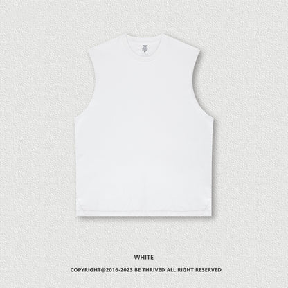 American Retro Washed Sleeveless Cotton Vest For Men