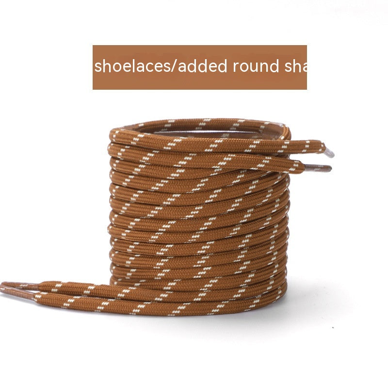 Wheat-colored Shoelace Flat Round Martin Boots Unisex Shoes Rope