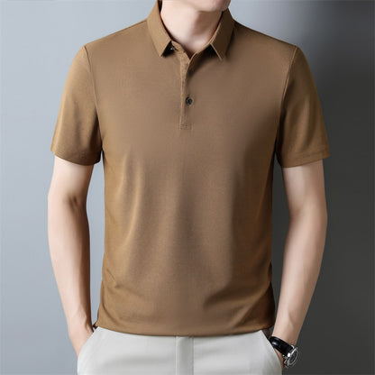 Summer Men's Solid Color Waffle Short-sleeved T-shirt