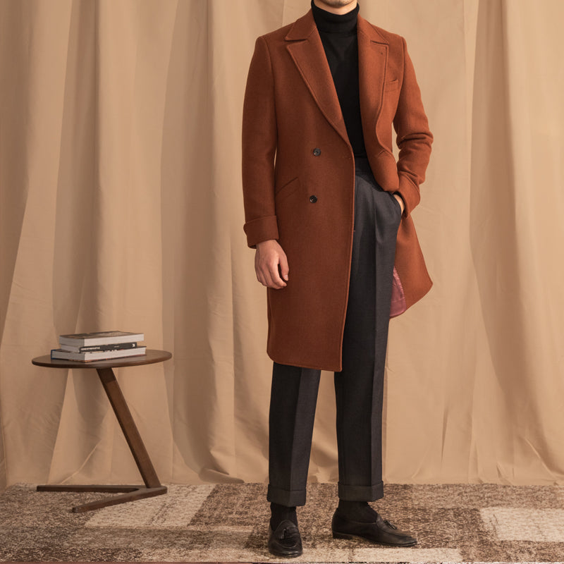 Warm Coat Double-breasted Mid-length Wool Overcoat