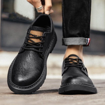 Men's Leather Breathable Business Casual Hollow Leather Shoes