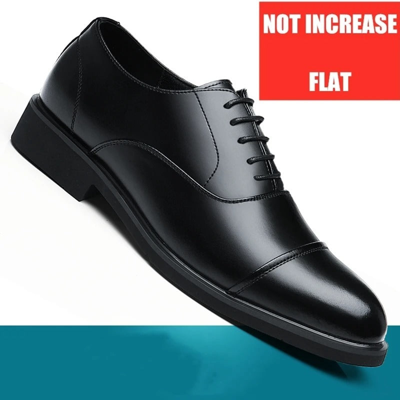 Leather Shoes Men's Height Increasing Insole Pointed Toe Wedding Shoes