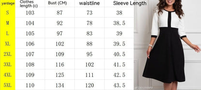 New Waist Slimming Temperament Mid-length Long Sleeve Patchwork Skirt