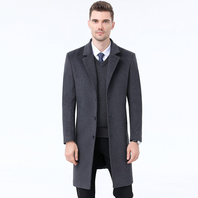 Men's Wool Woolen Coat With Leisure Suit Collar