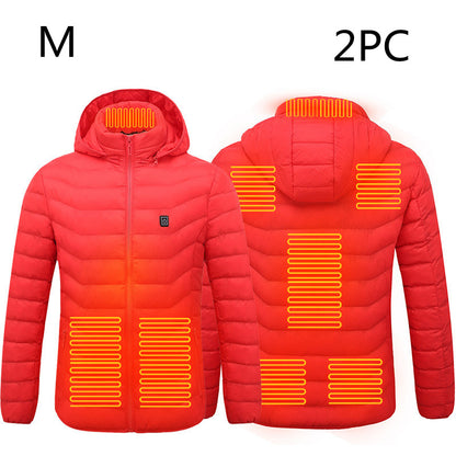 New Heated Jacket Coat USB Electric Jacket Cotton Coat Heater Thermal Clothing Heating Vest Men's Clothes Winter