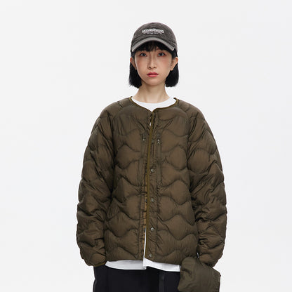 Simple Casual Wave Down Jacket Personality Couple