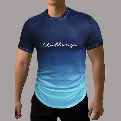 Men's Gradient 3DZ Digital Printed Short-sleeved T-shirt