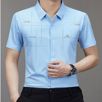 Summer New Men's Short-sleeved Shirt Seamless Business Shirt