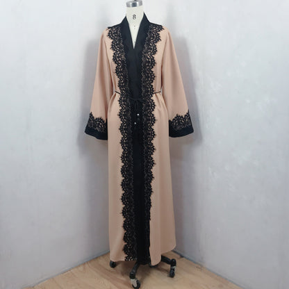 Muslim Women's Lace Dress Cardigan Robe