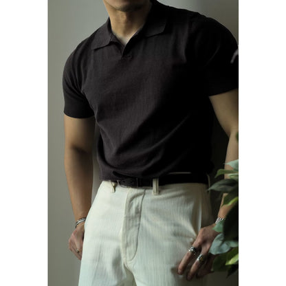 Men's Summer Knitted Light Luxury Cool Short-sleeved T-shirt