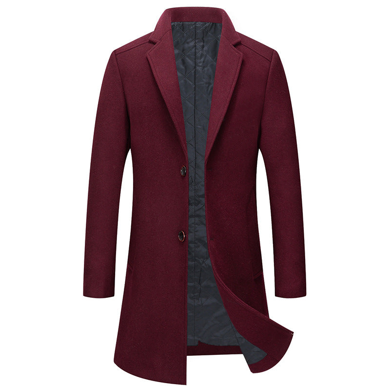 New Korean Men's Woolen Overcoat In Autumn And Winter