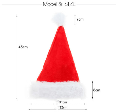 Increase Thicker Big Ball Santa Christmas Plush Hats