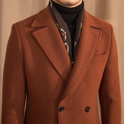 Warm Coat Double-breasted Mid-length Wool Overcoat