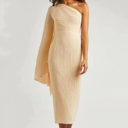 Irregular Bevel High Waist Dress