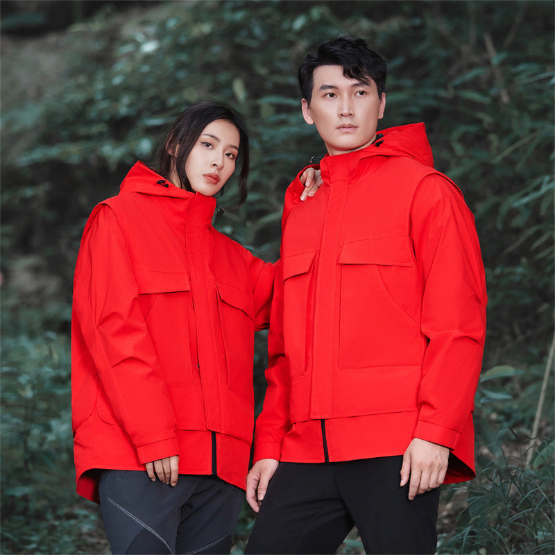 Three-in-one Removable Outdoor Work Clothes Windbreaker Jacket