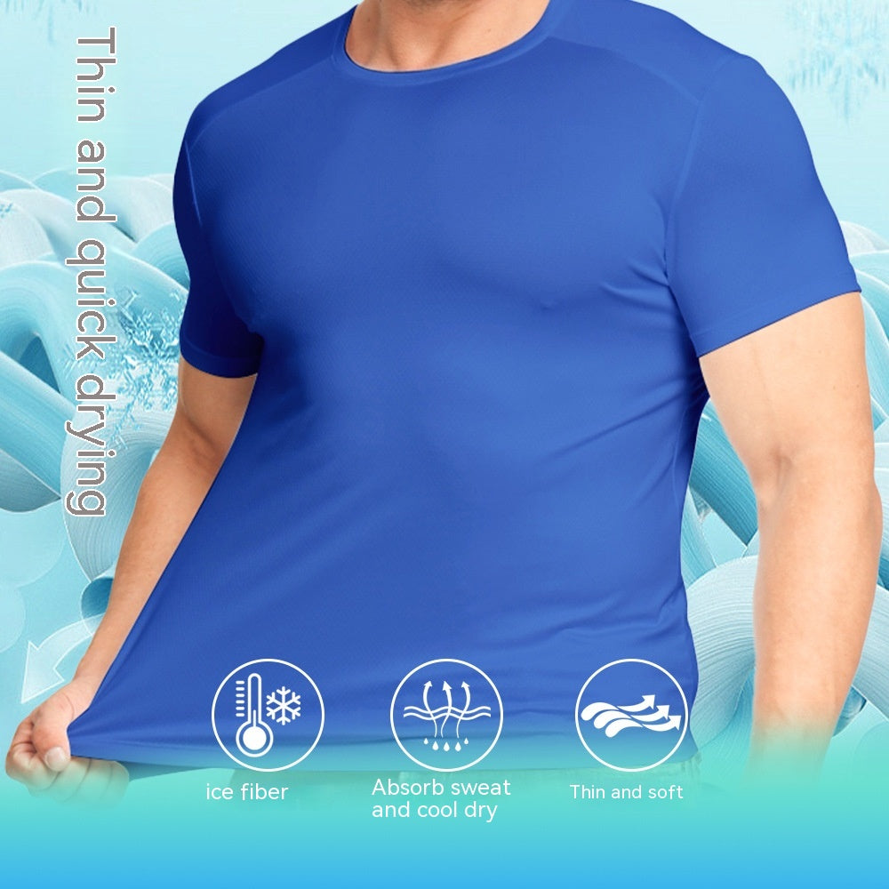 Men's Short-sleeved T-shirt Plus Size Sports Running Quick Drying Clothes